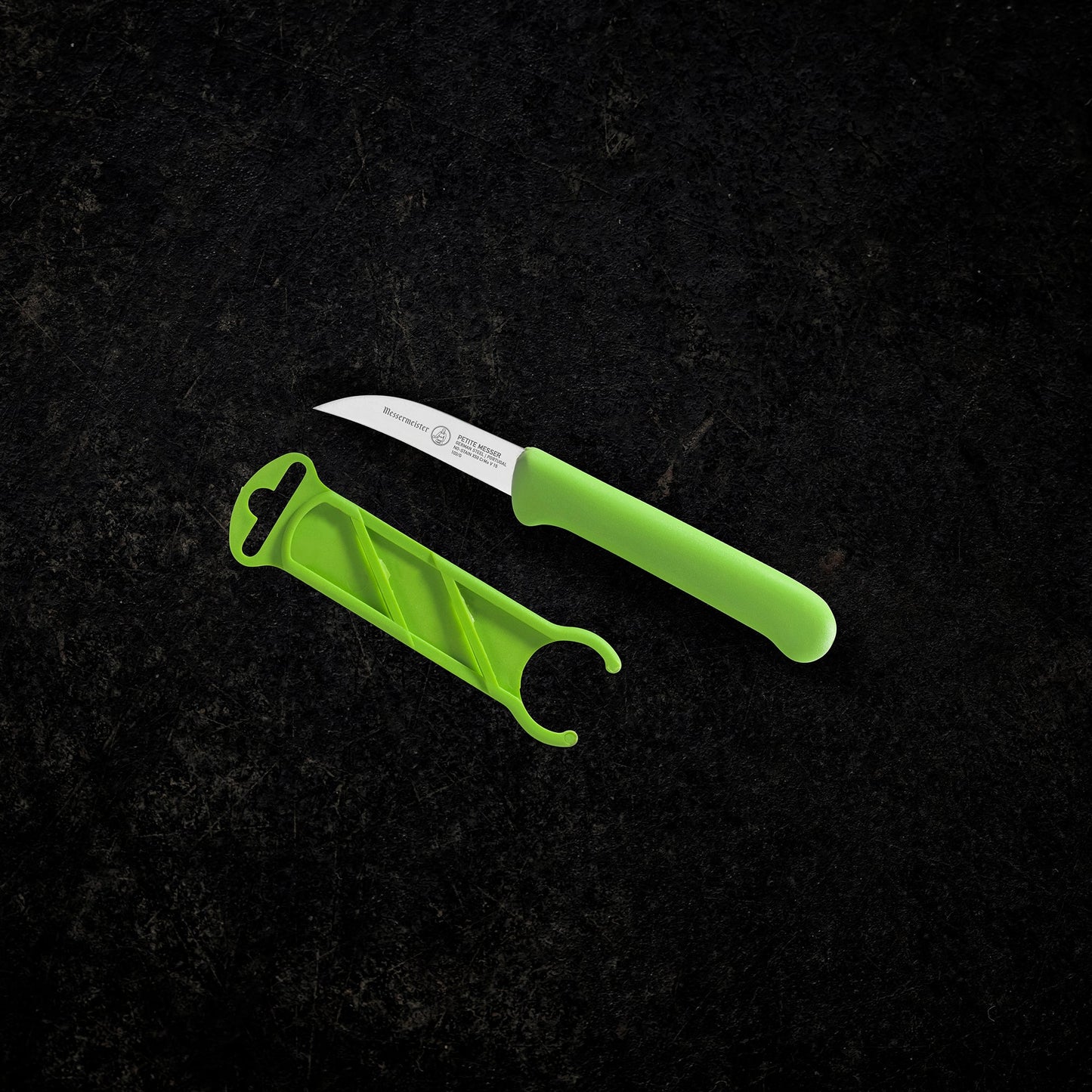 COUTEAU À ÉPLUCHER PETITE MESSER 6 CM BEC D'OISEAU VERT