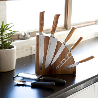 Magnet Knife Block_Acacia_Oliva Elité Knife Set